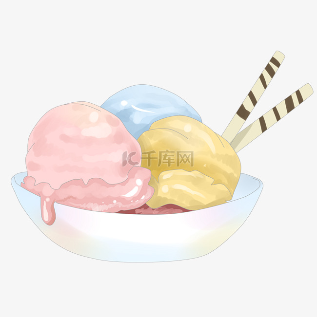 冰淇淋球插画