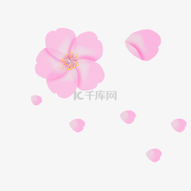 粉色樱花装饰素材下载