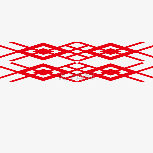 中国风文艺复古红色线条边框元素