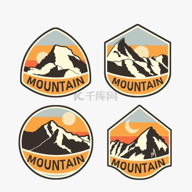 几何登山运动贴纸logo