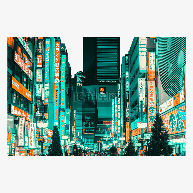 日本城市街道赛博朋克