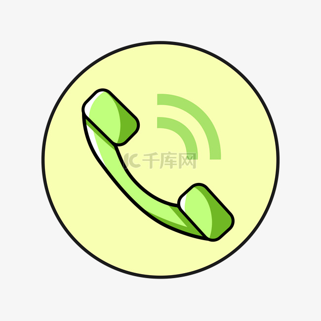 电话，电话耳在圆形按钮图标