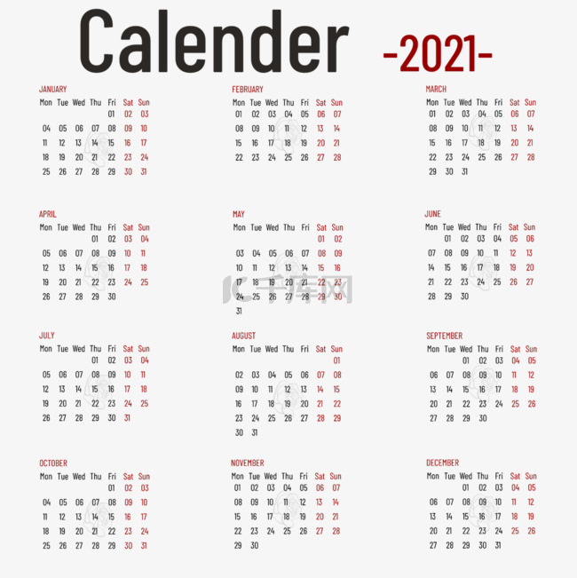 2021calendar新年挂历