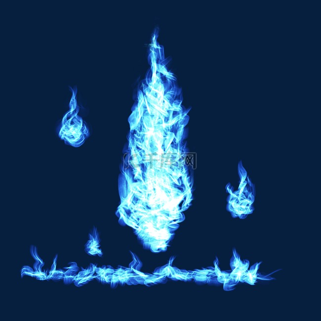 蓝色火焰掉落的冰火