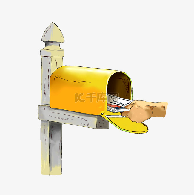 黄色邮筒信箱