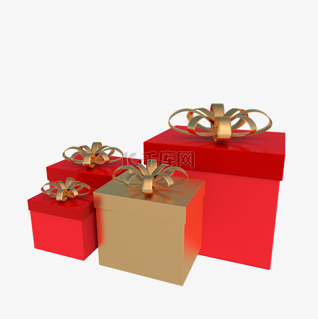 红色金色礼物盒