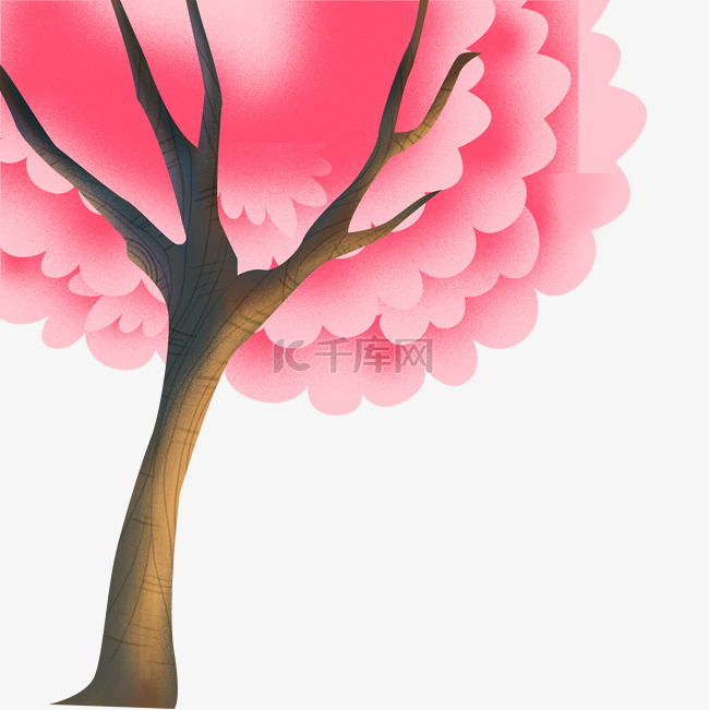 卡通粉色大树下载