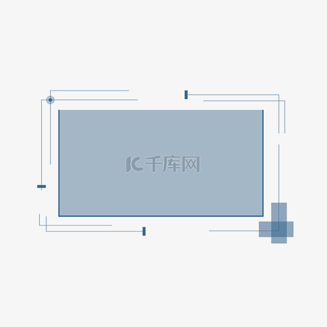 蓝灰色矢量科技线框色块边框