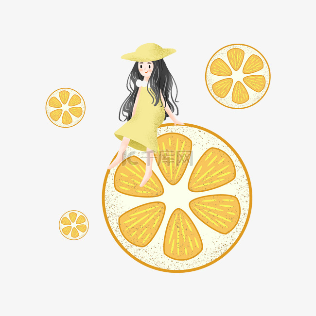 柠檬和可爱女孩