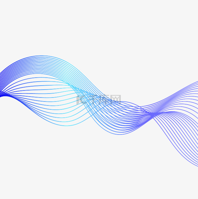 彩色动感波浪科技感线条