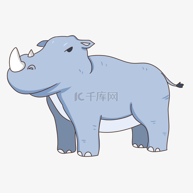蓝色可爱犀牛