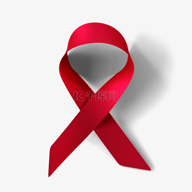 3d立体world aids day红丝带元素艾滋