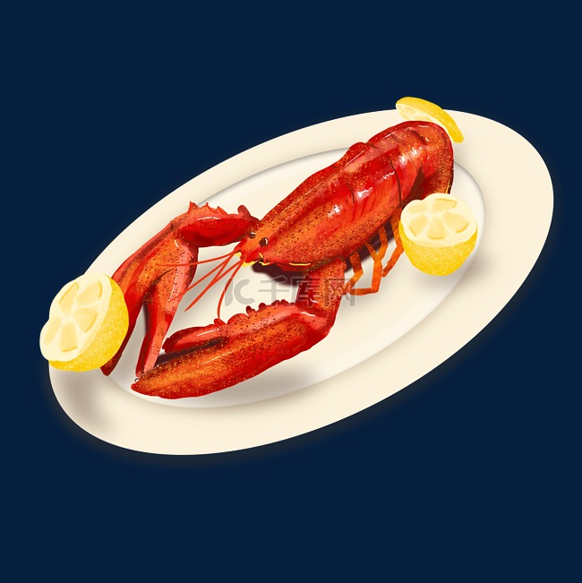 美味的食物龙虾插画