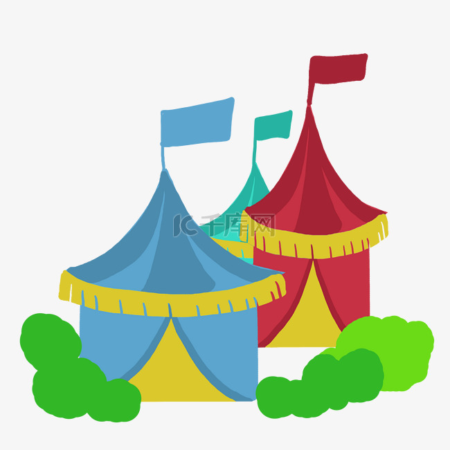 游乐园帐篷装饰插画