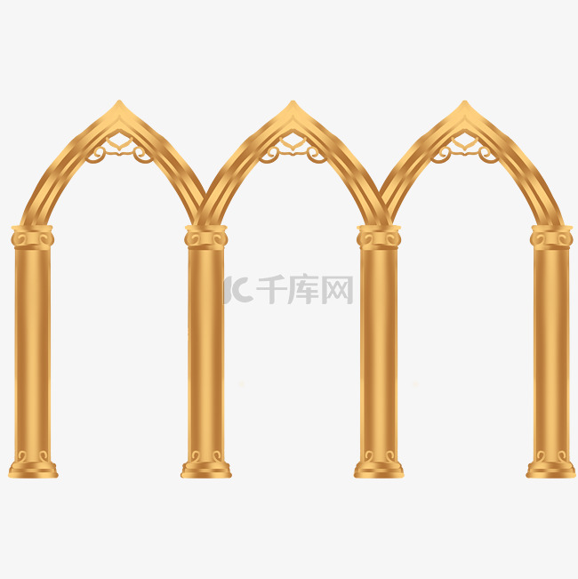 金色花纹拱门