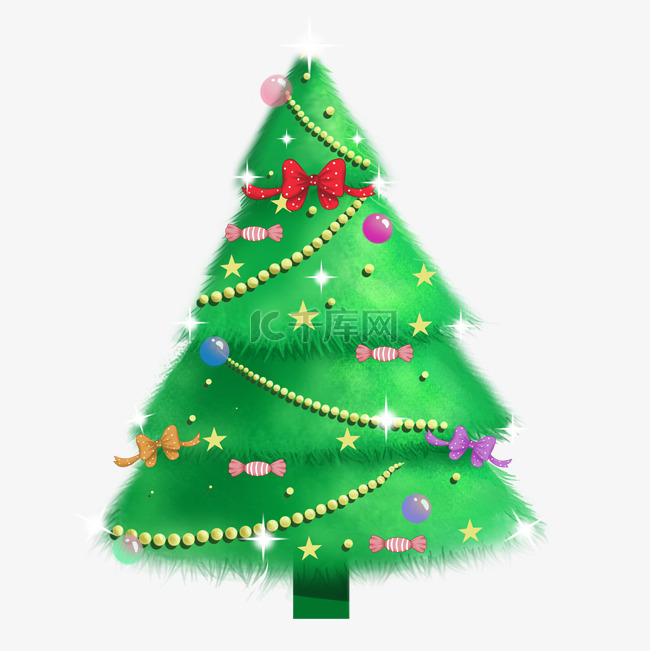 挂满装饰品的圣诞树