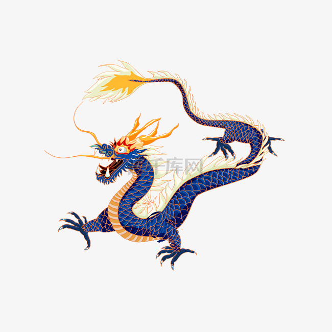 中国古典神兽苍龙祥瑞神龙