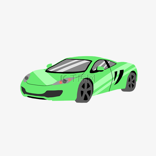 绿色的汽车轿车插画