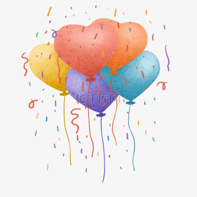 肌理风格生日装饰爱心形状气球