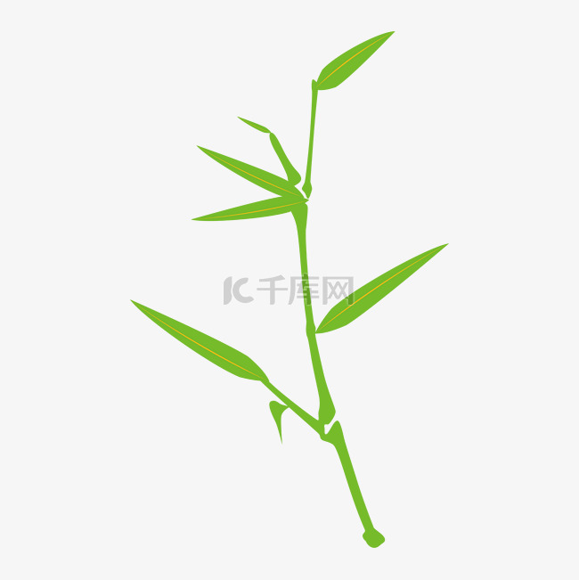 绿色扁平矢量植物竹子