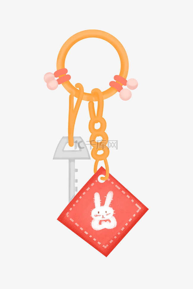 兔子装饰钥匙扣