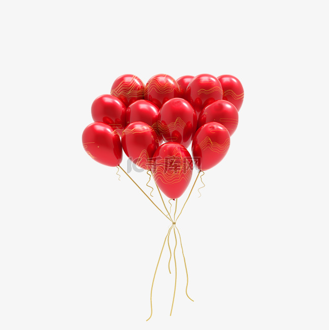 国庆红色气球