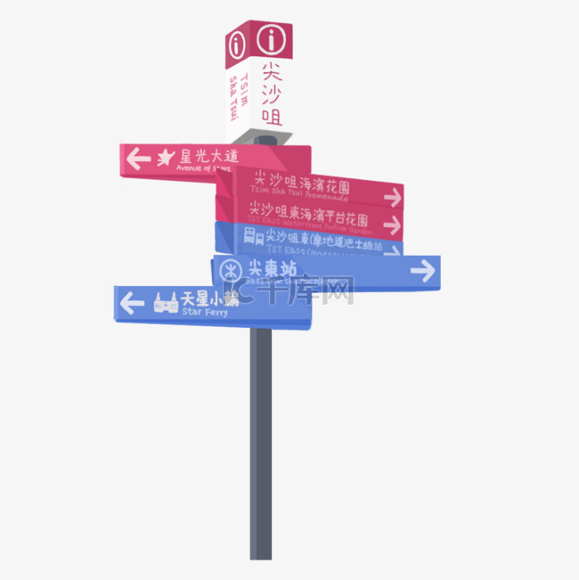 香港街头路牌手绘指示