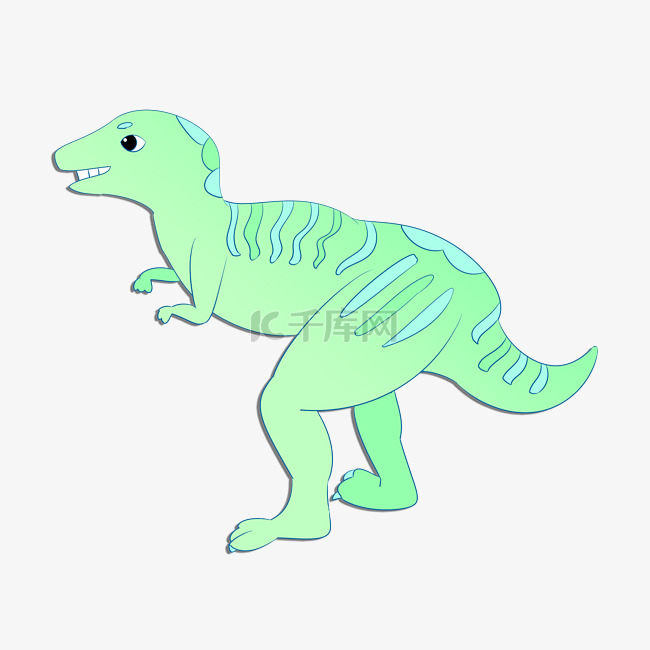 绿色的站立恐龙插画