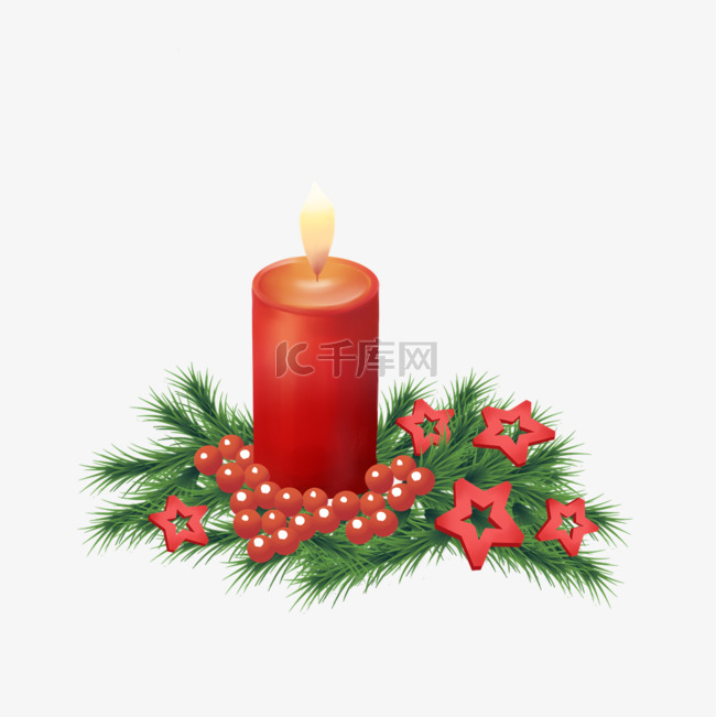 手绘圣诞节装饰蜡烛