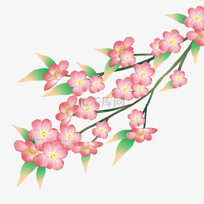 国风粉色桃花