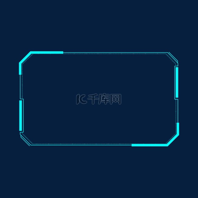 蓝色科技几何边框