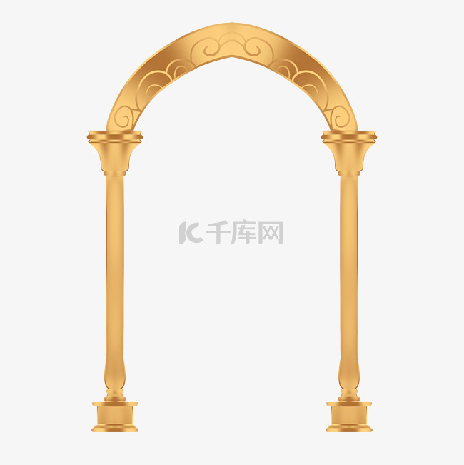 金色花纹拱门