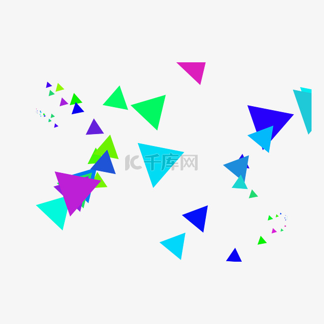 漂浮几何碎片三角形电商