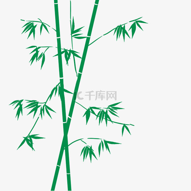 卡通绿色竹子免抠素材