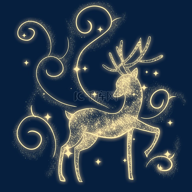 圣诞节荧光麋鹿