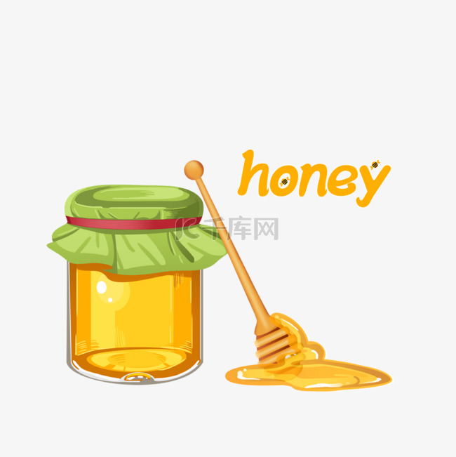 手绘黄色蜂蜜元素