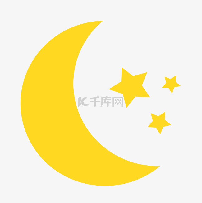 七夕节卡通月亮星星