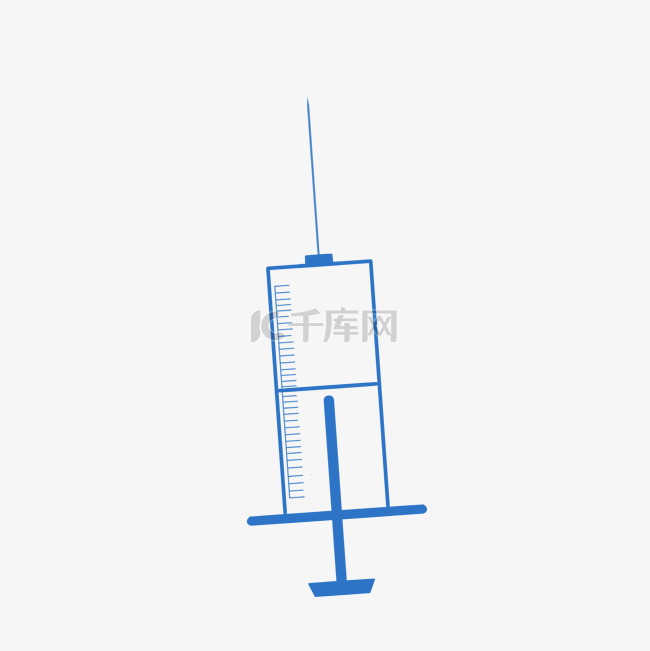 蓝色针管针头疫苗注射器