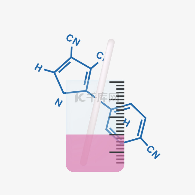 化学分子和瓶子插画