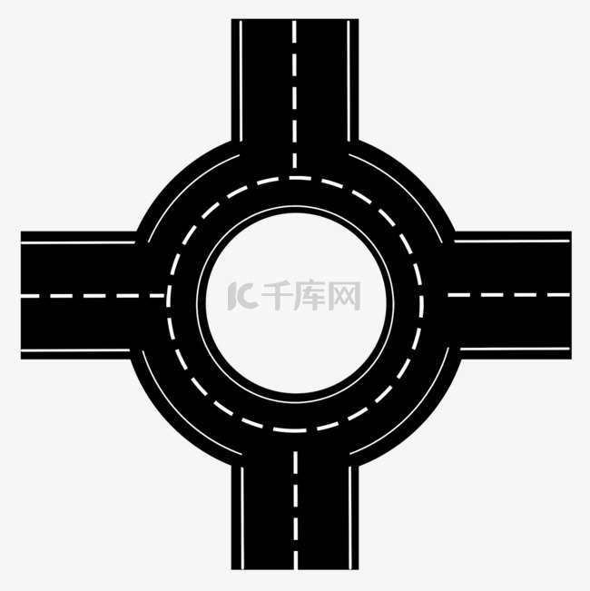 环形十字路口公路元素