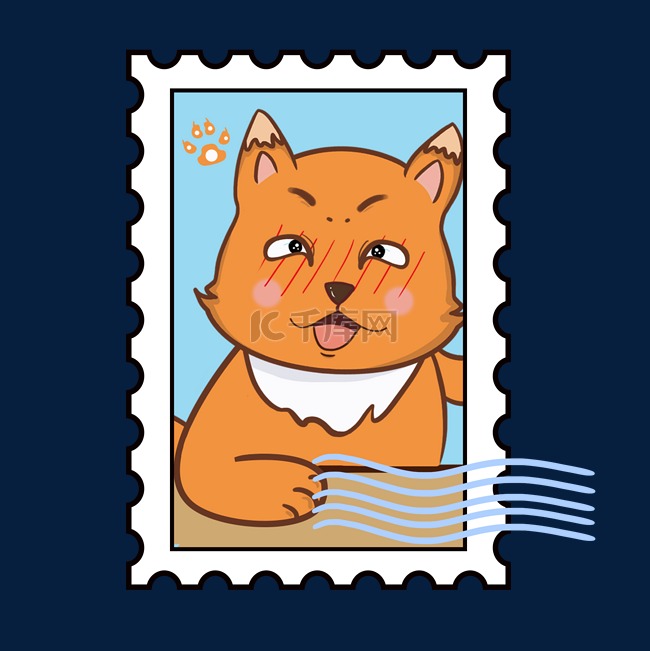 小狗邮票装饰