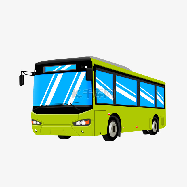 矢量手绘城市公交车插画
