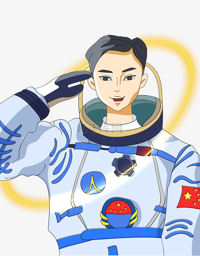 中国航天日航天员敬礼