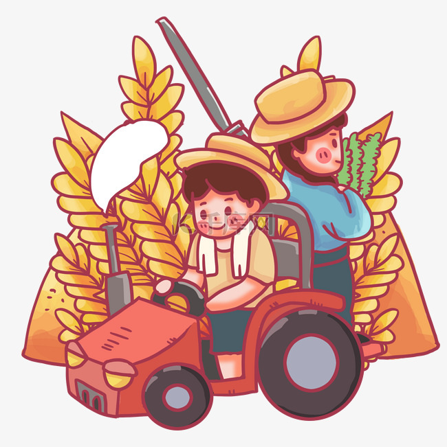 开着拖拉机的农民