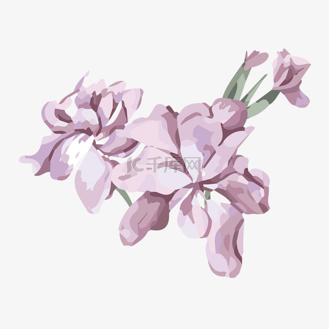 粉紫色油画花朵