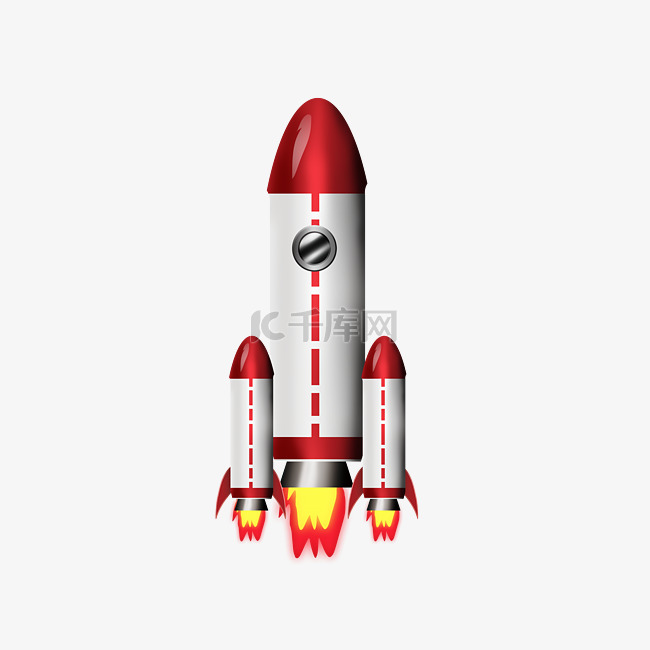 喷气的红色火箭