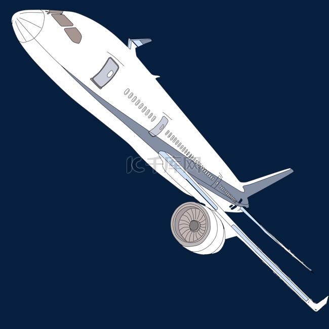 白色的交通飞机插画