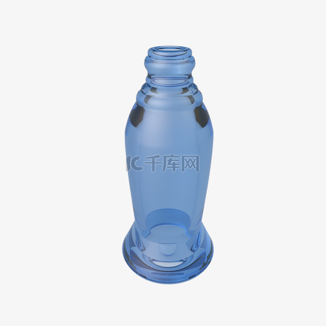 蓝色透明玻璃瓶