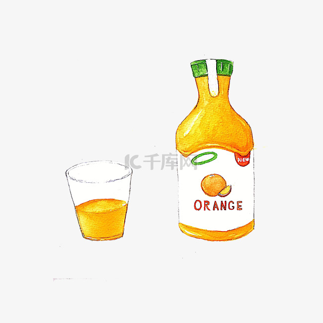 彩色夏日果汁饮料装饰图