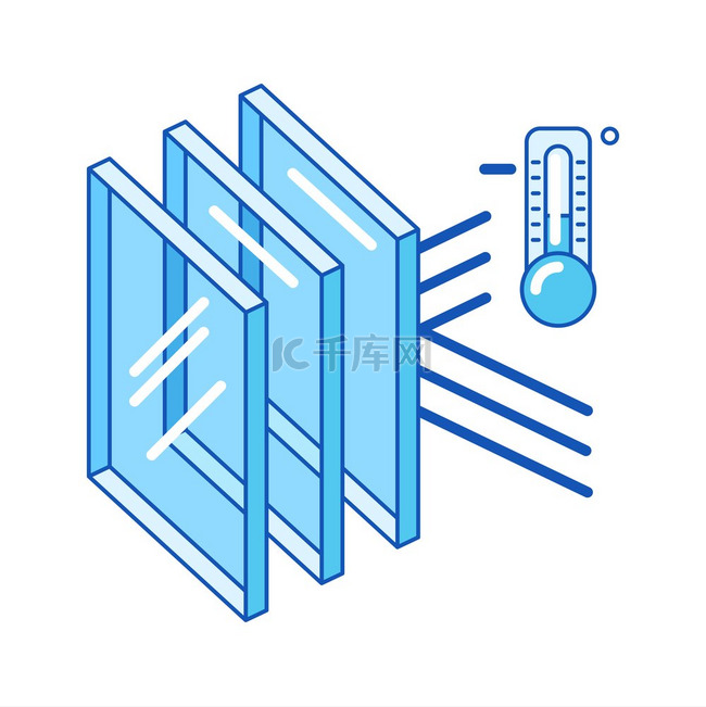 用玻璃层保持室内低温横截面双层